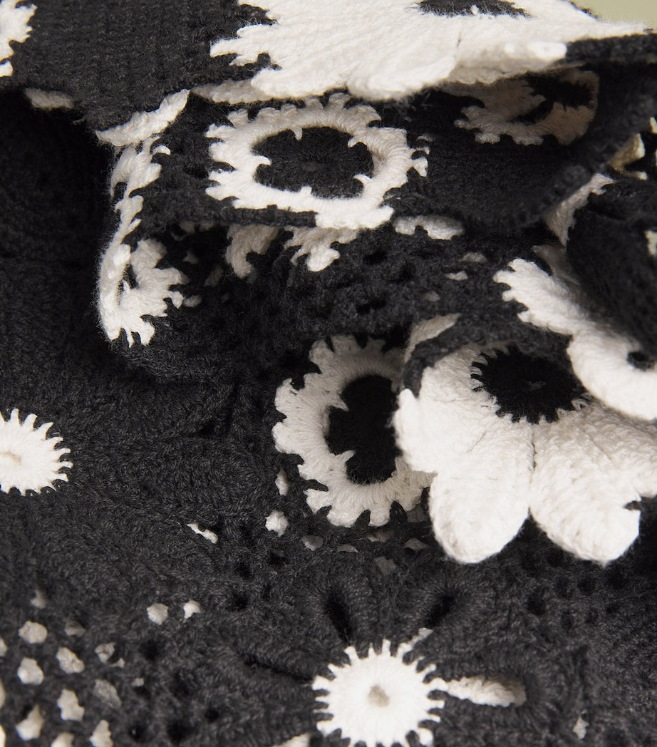 Maje Cotton Crochet Midi Dress