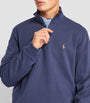 Navy Cotton Quarter-Zip Sweater
