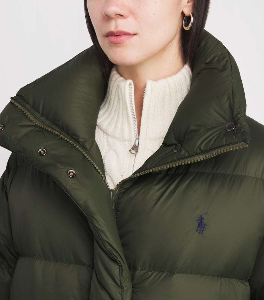Polo Ralph Lauren Green High-Neck Puffer Jacket