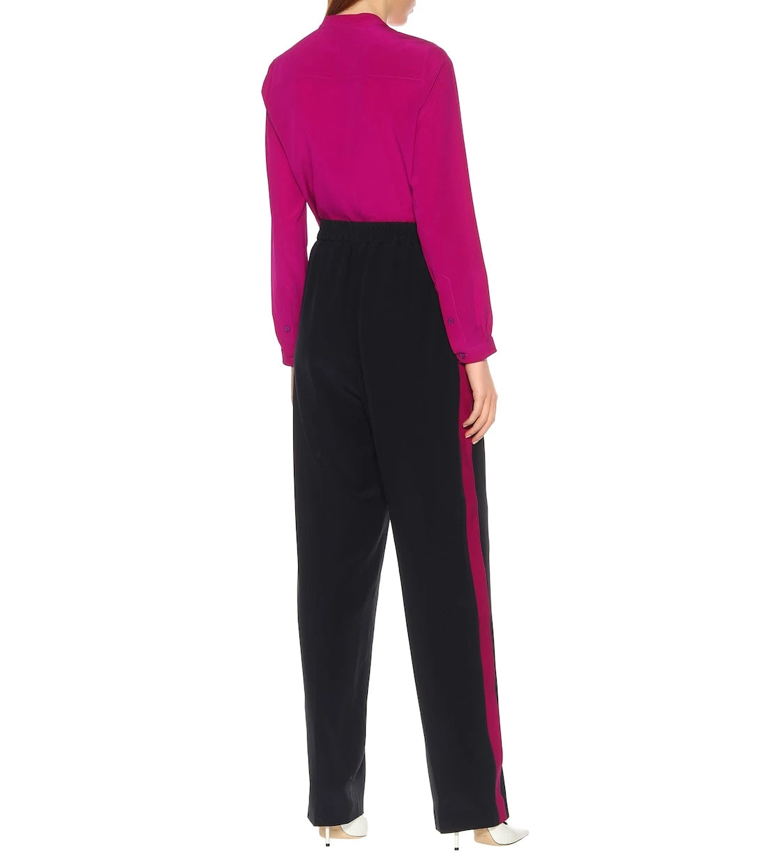 Stella McCartney - High-rise silk crêpe wide-leg pants