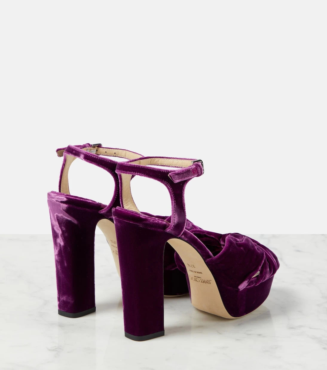 Jimmy Choo - Heloise 120 velvet peep-toe pumps