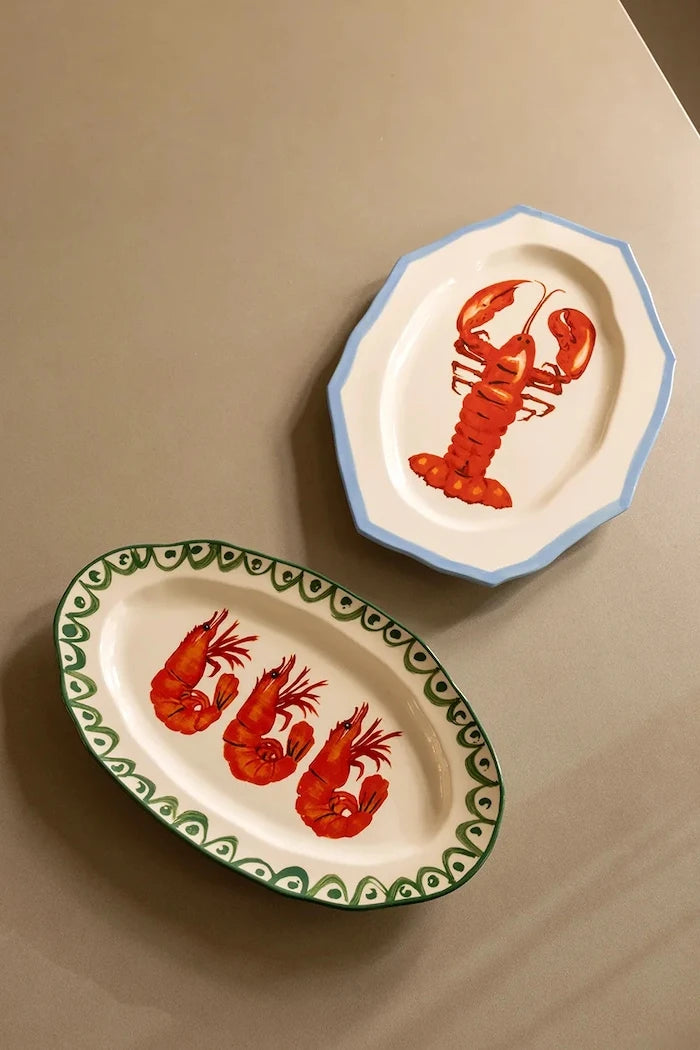&k amsterdam sirene Çini Tabak 41,5 x 27 x 2,5 cm