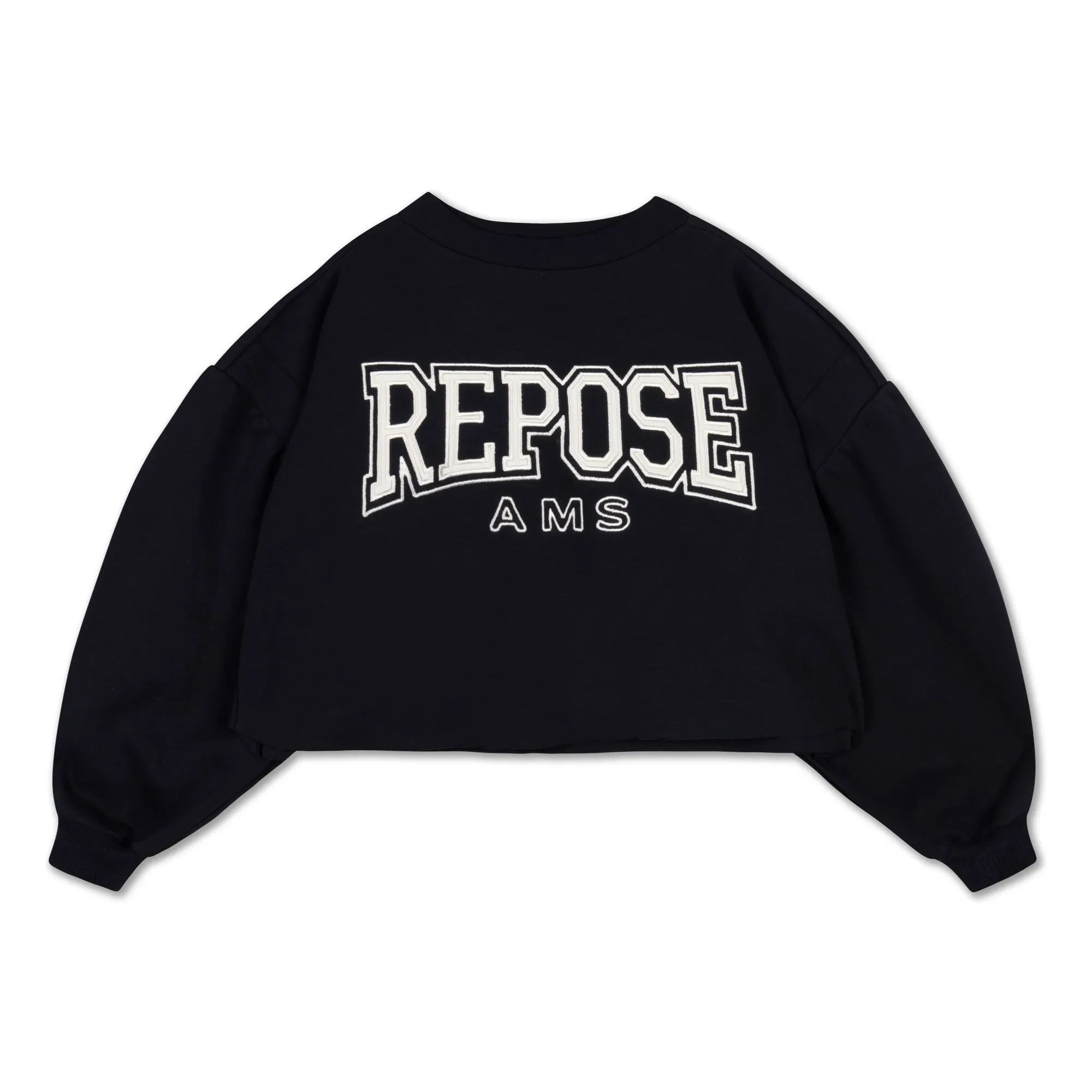 Repose AMS - Sweat Crop Top Logo Organic Cotton | Black
