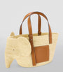 LOEWE Beige Woven Elephant Basket Tote Bag