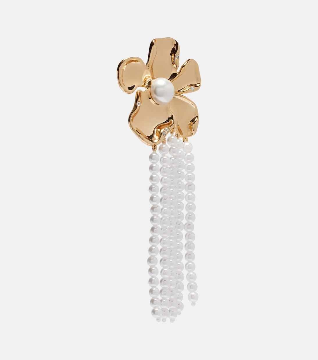 Self-Portrait - Embellished faux pearl drop earrings
