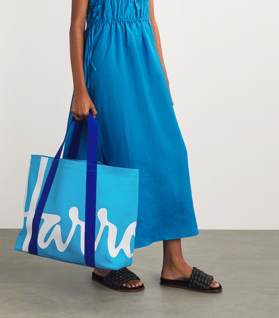 Large Cotton Logo Tote Bag BRIGHT BLUE