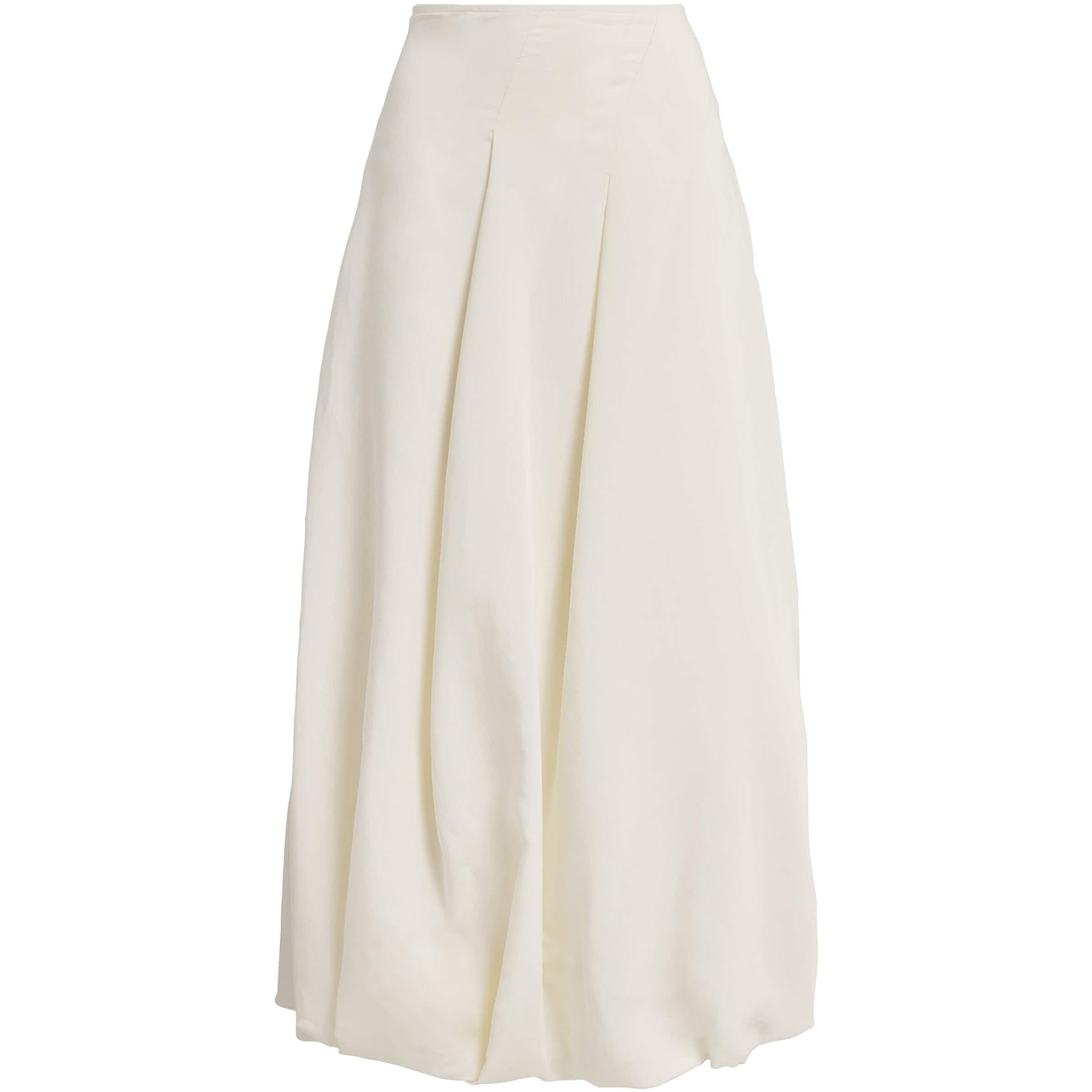 MAX&Co. White Canvas Balloon Midi Skirt