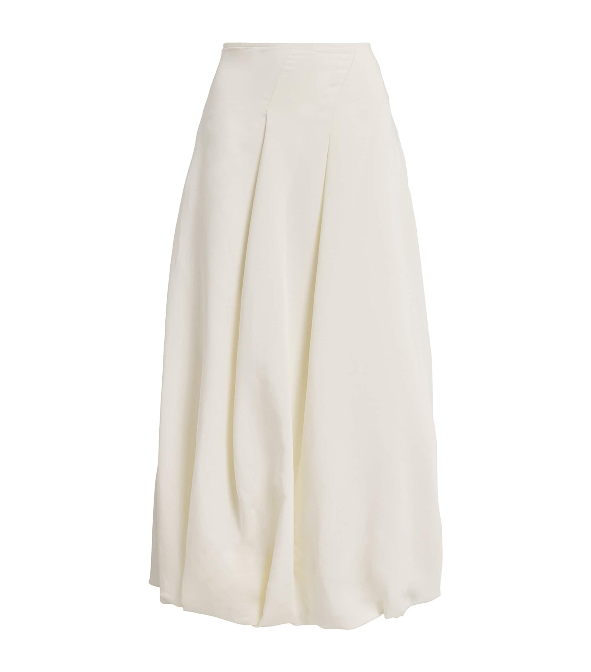 MAX&Co. White Canvas Balloon Midi Skirt