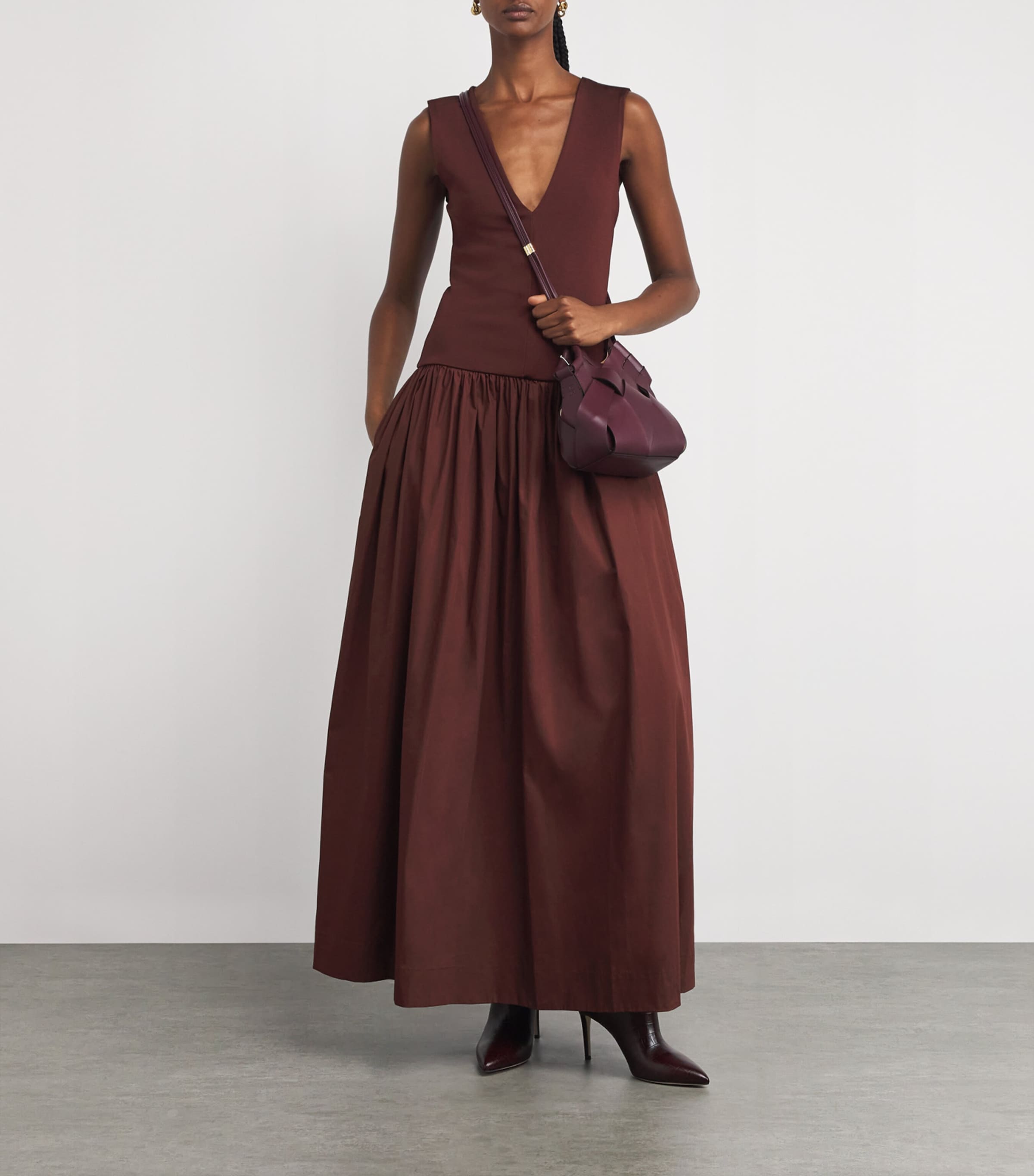 Cotton Knit Midi Dress