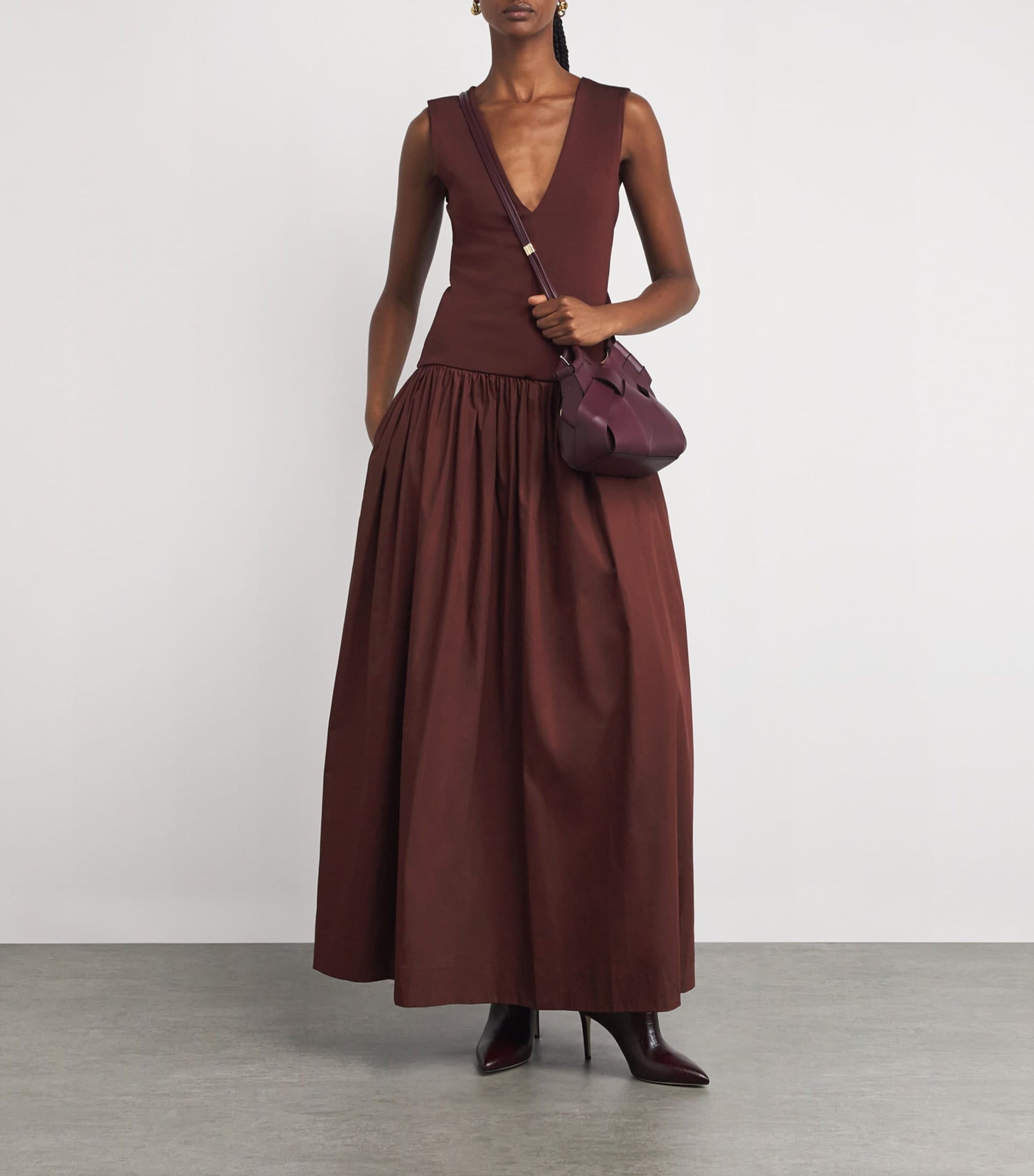 Cotton Knit Midi Dress