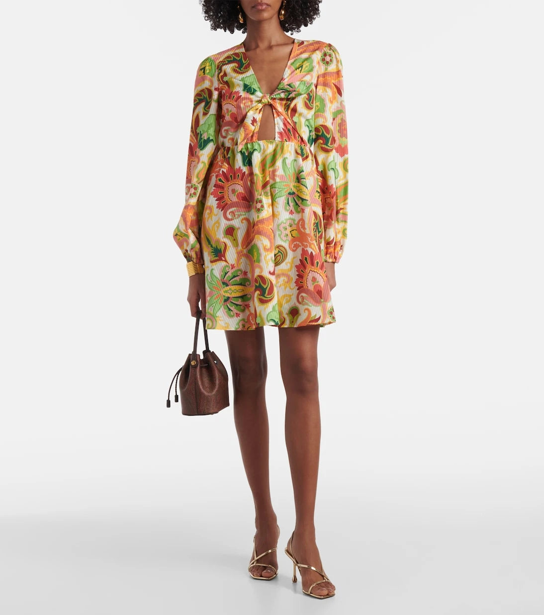Etro - Floral cotton and silk minidress
