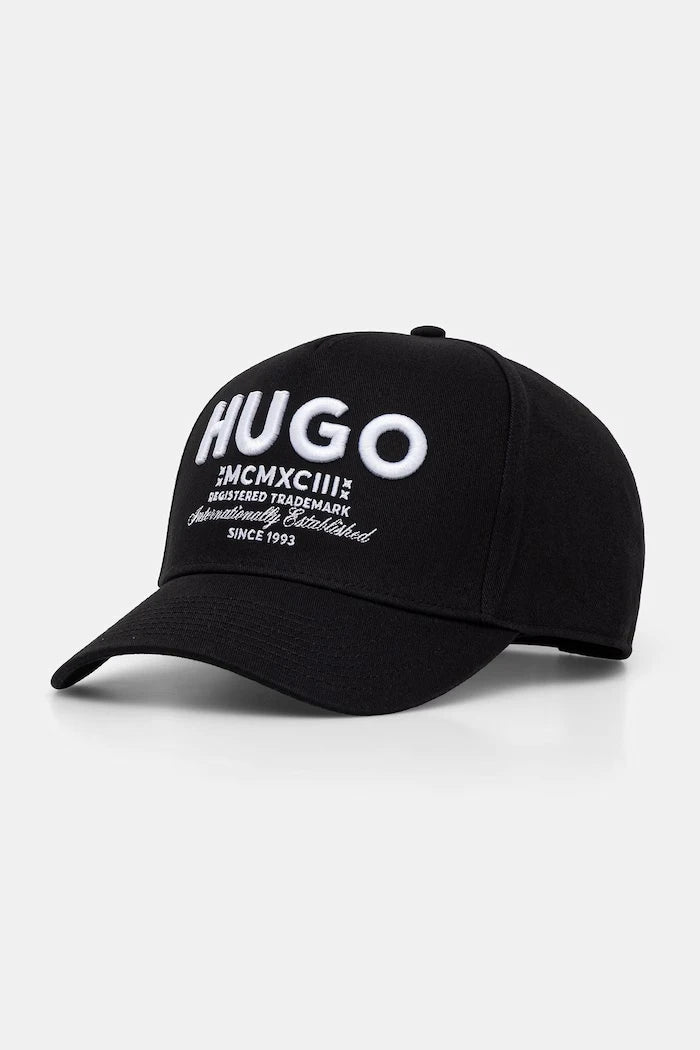 HUGO Blue шапка с козирка мъжка от памук Merk-Cap