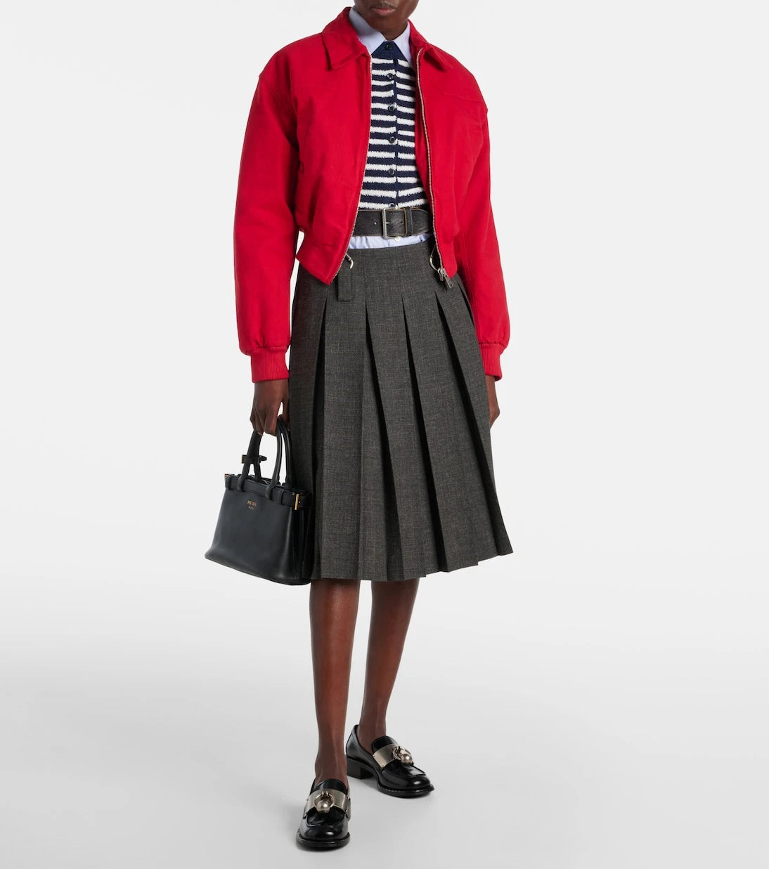 Prada - Cropped cotton bomber jacket