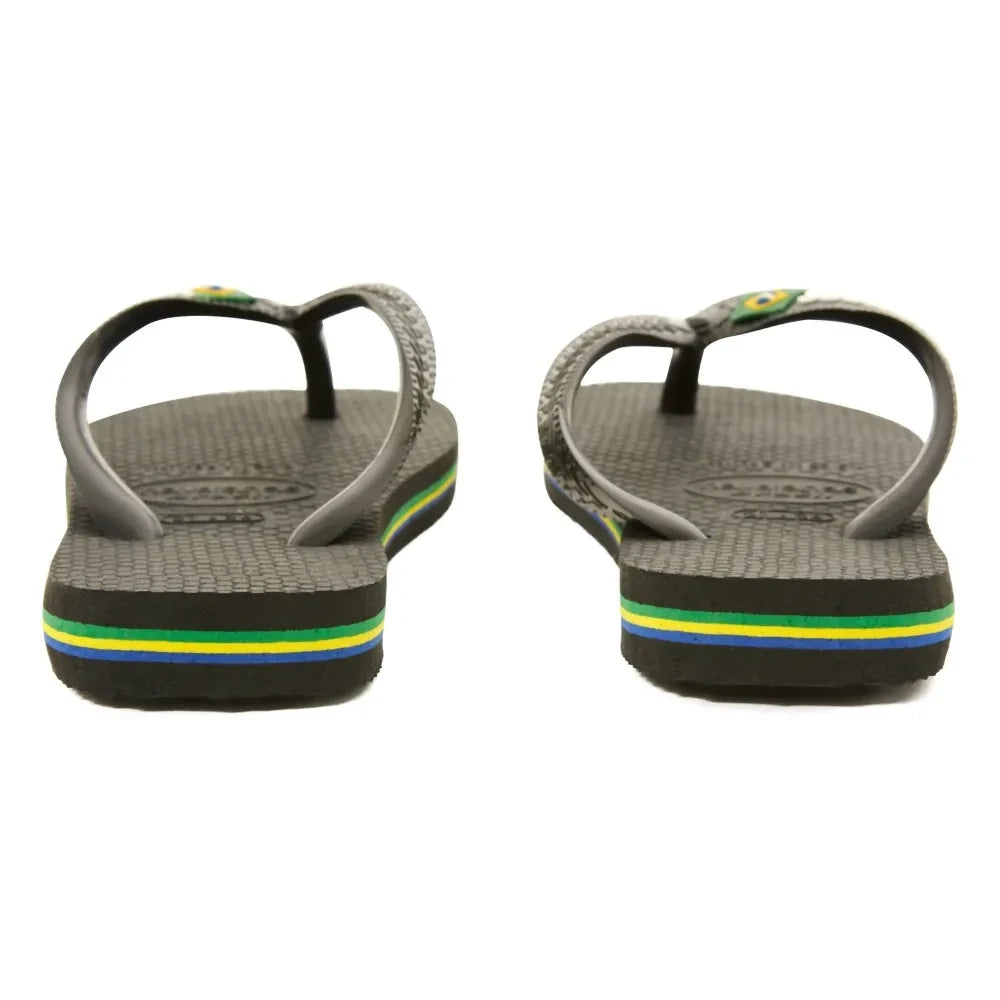 Havaianas - Logo Brasil Flip Flops | Black