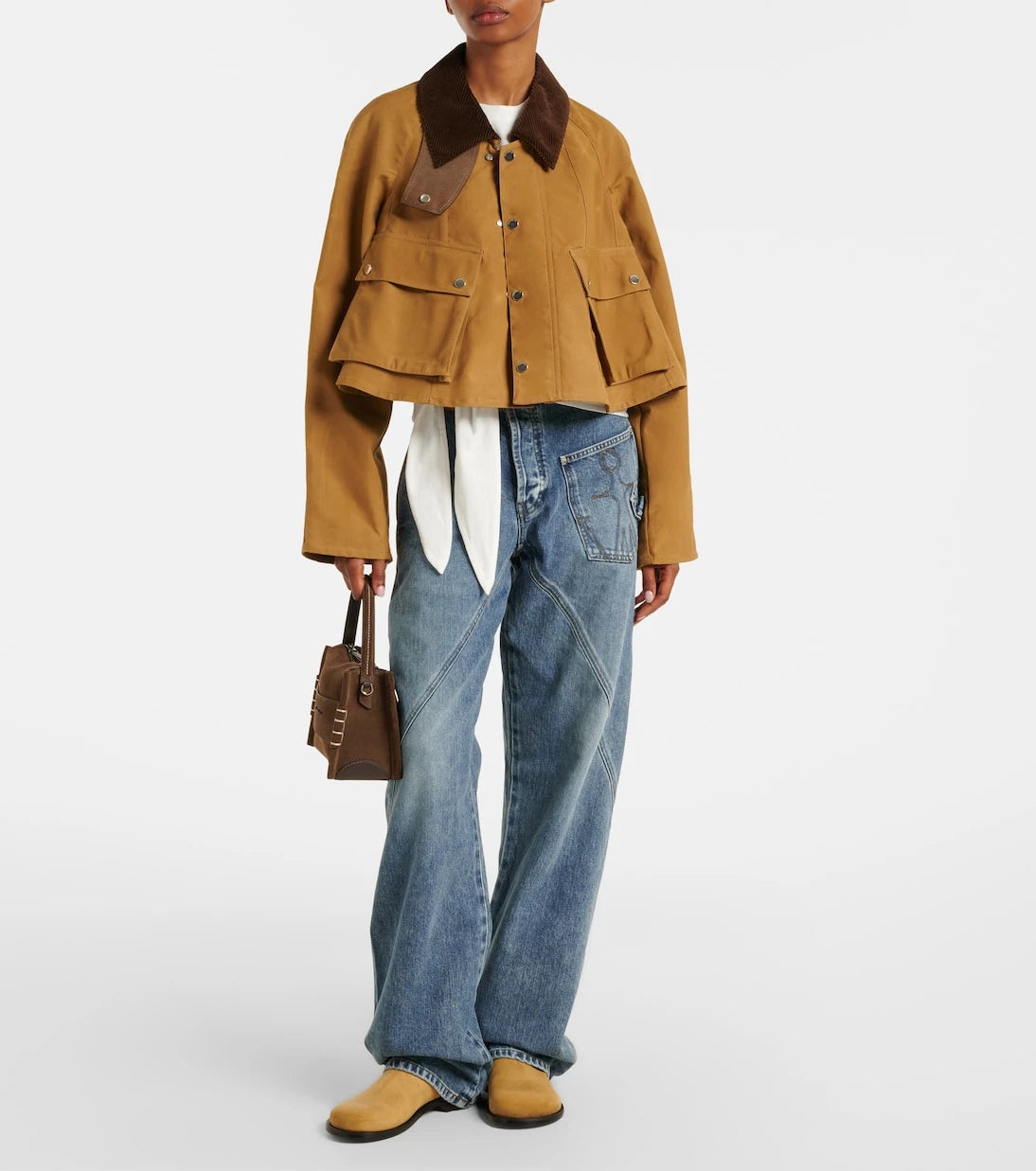 JW Anderson - Corduroy-trimmed cropped cotton jacket