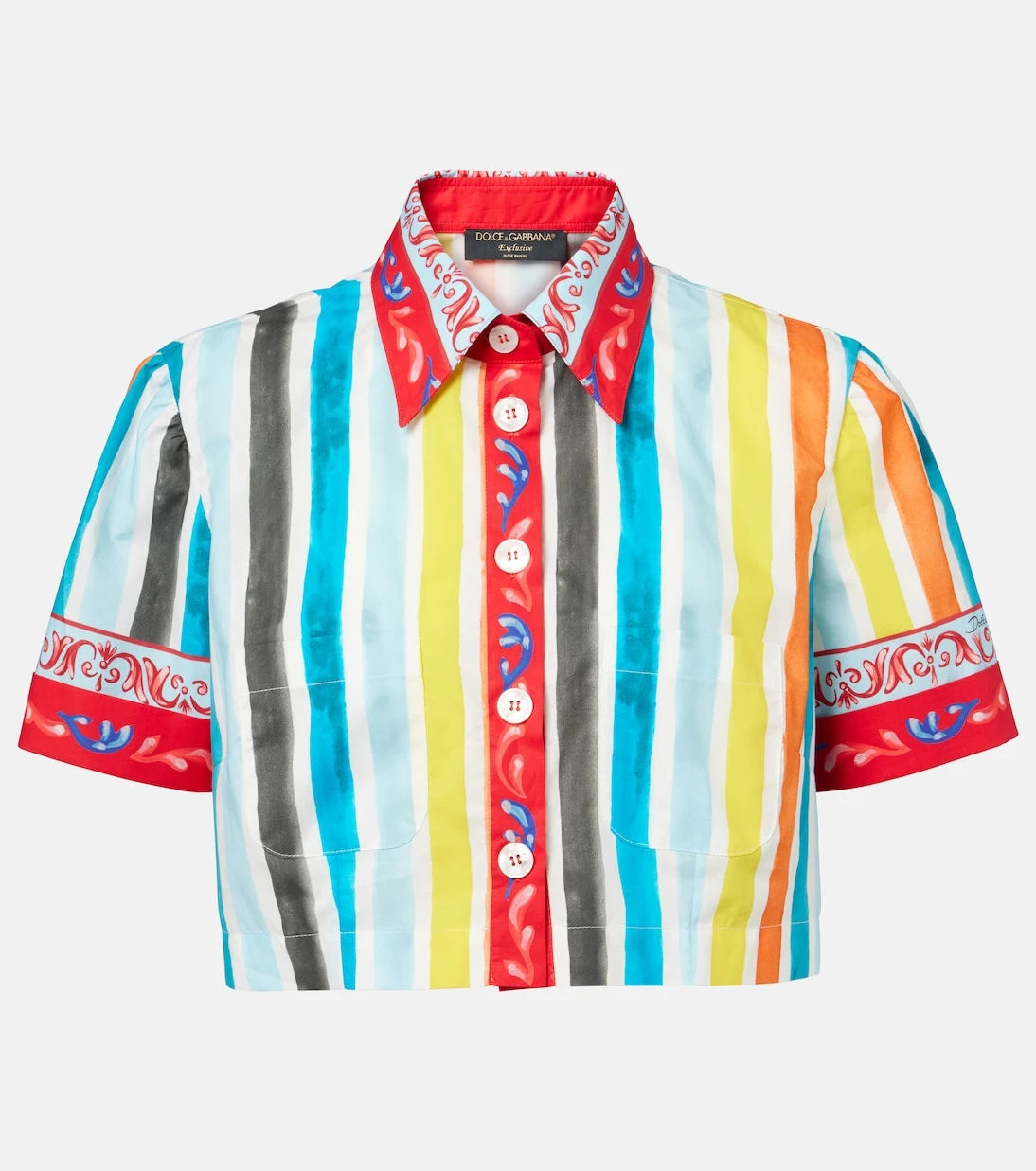 Dolce&Gabbana - Striped cropped cotton top