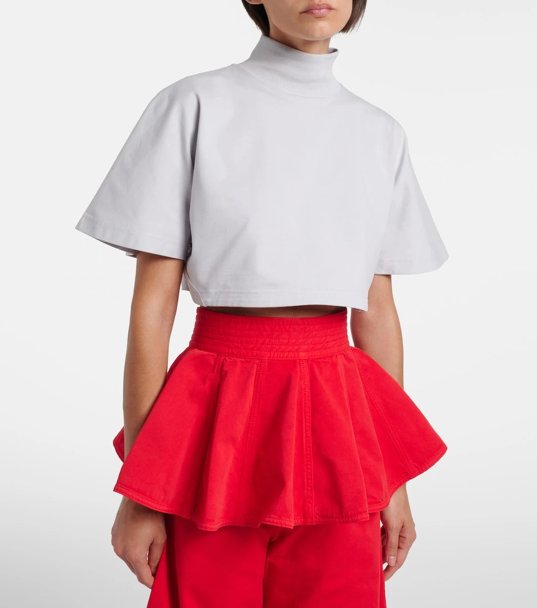 Alaïa - Cropped cotton jersey T-shirt