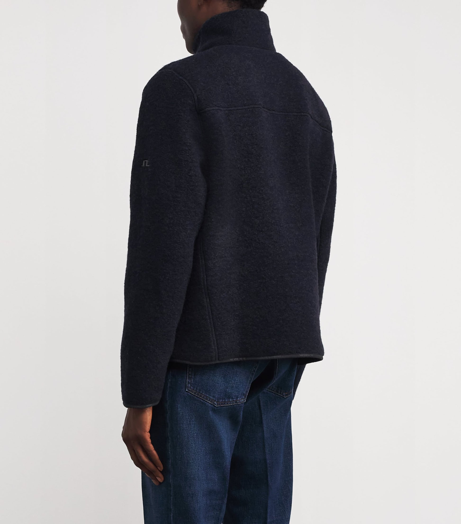 J Lindeberg Navy Wool-Blend Fleece Dustin Jacket