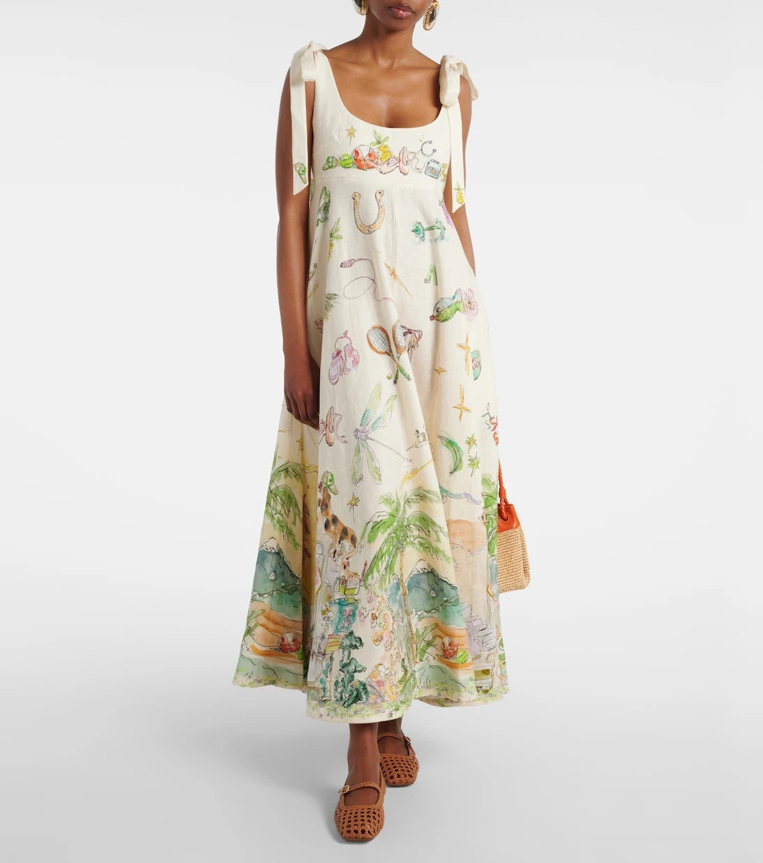 Alémais - Anouk printed linen midi dress
