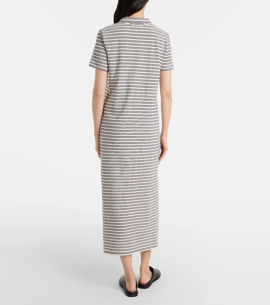 Velvet - Corin striped cotton midi dress