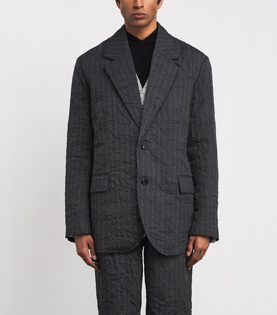 Crinkled Pinstripe Suit