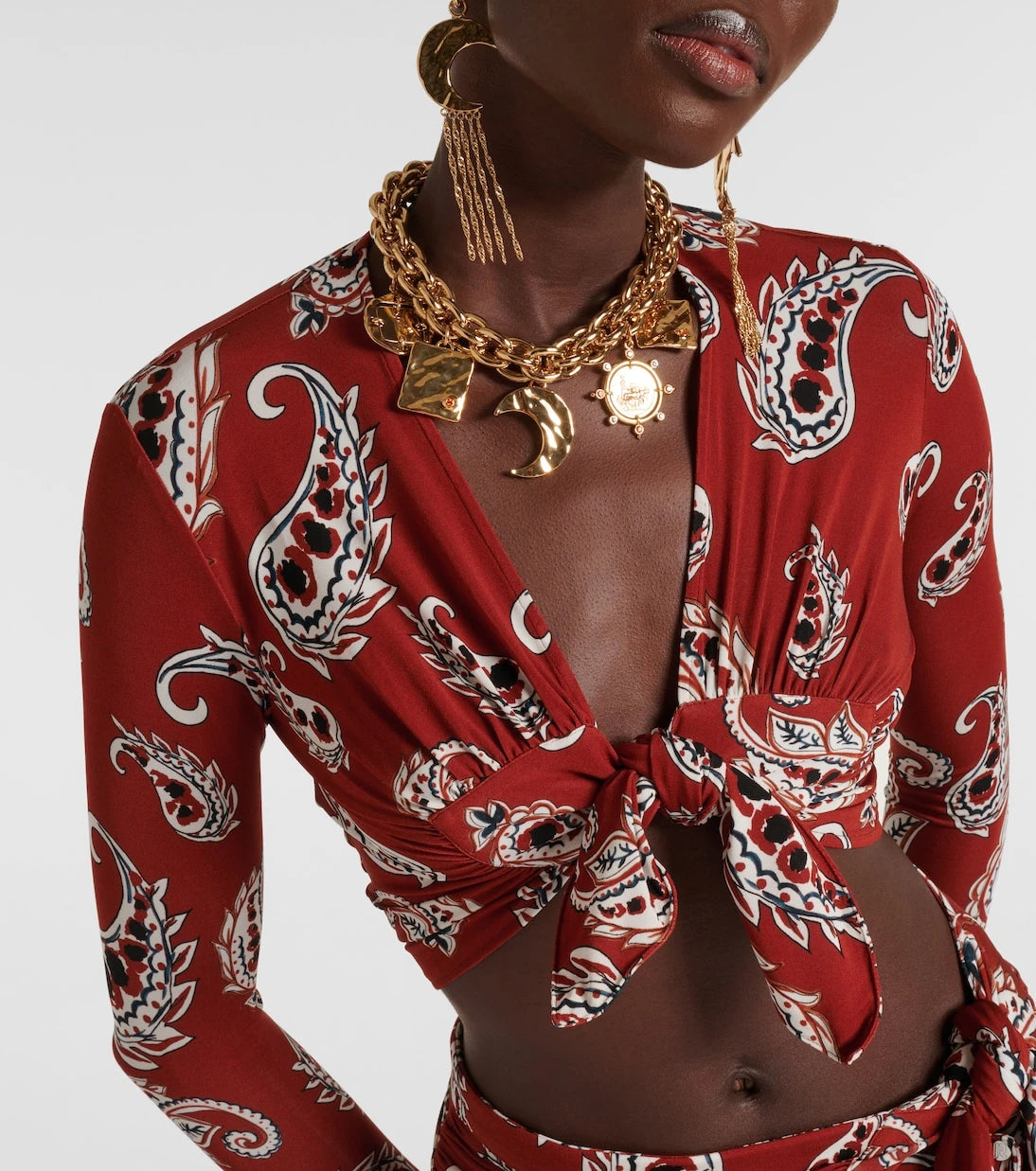 Rabanne - Paisley crop top