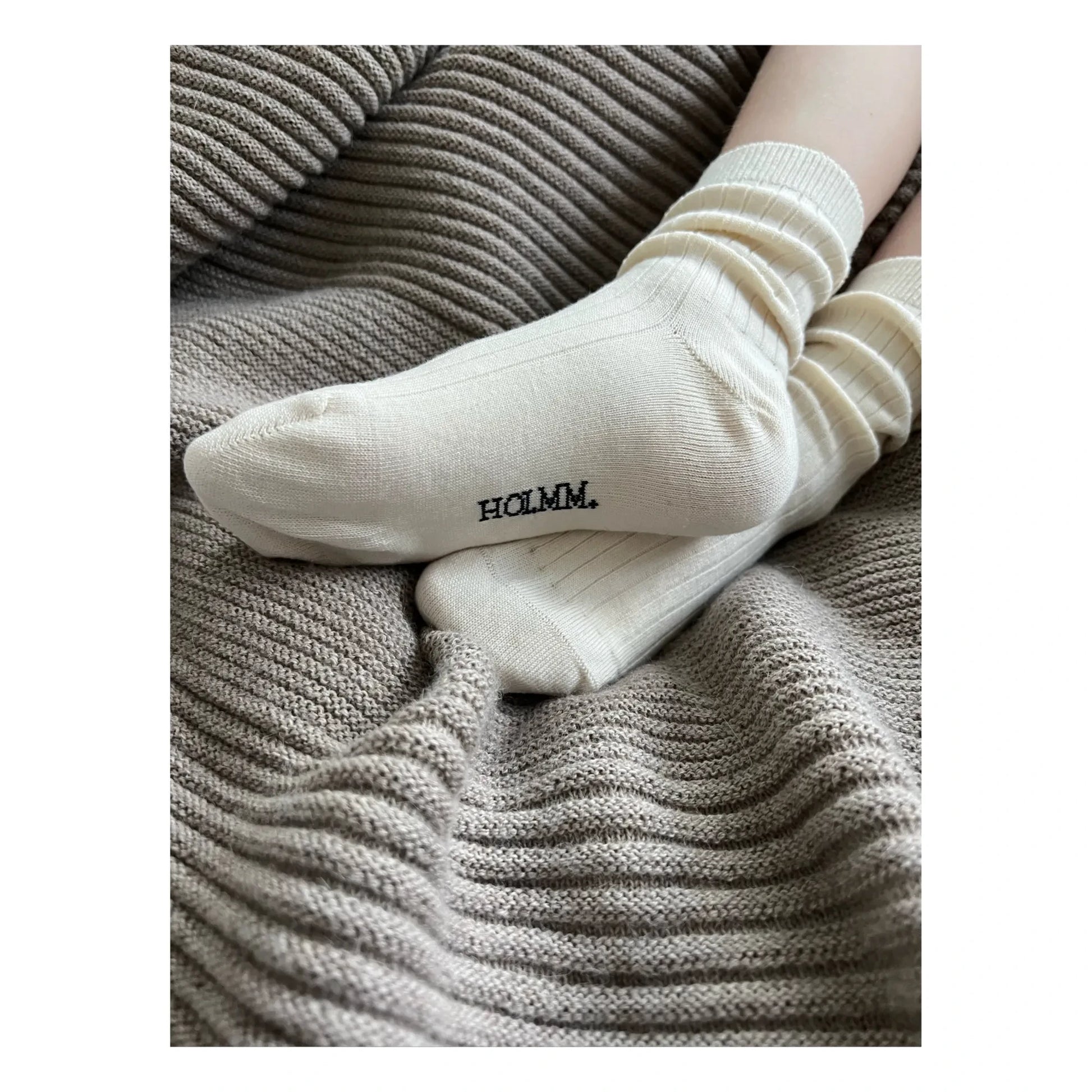 Holmm - Max Openwork Cashmere Socks | Cream