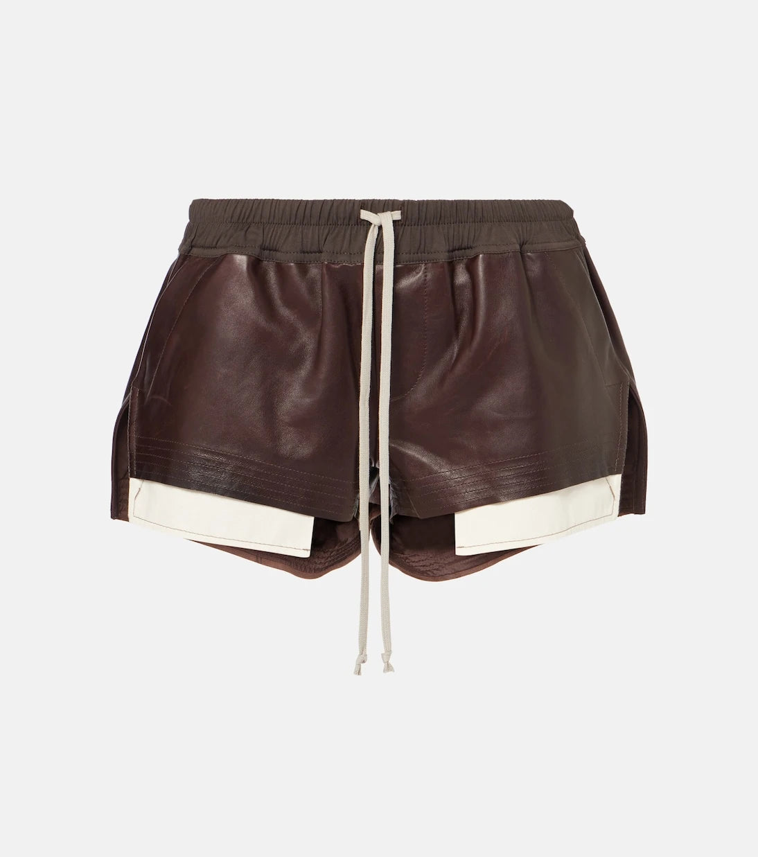 Rick Owens - High-rise leather shorts