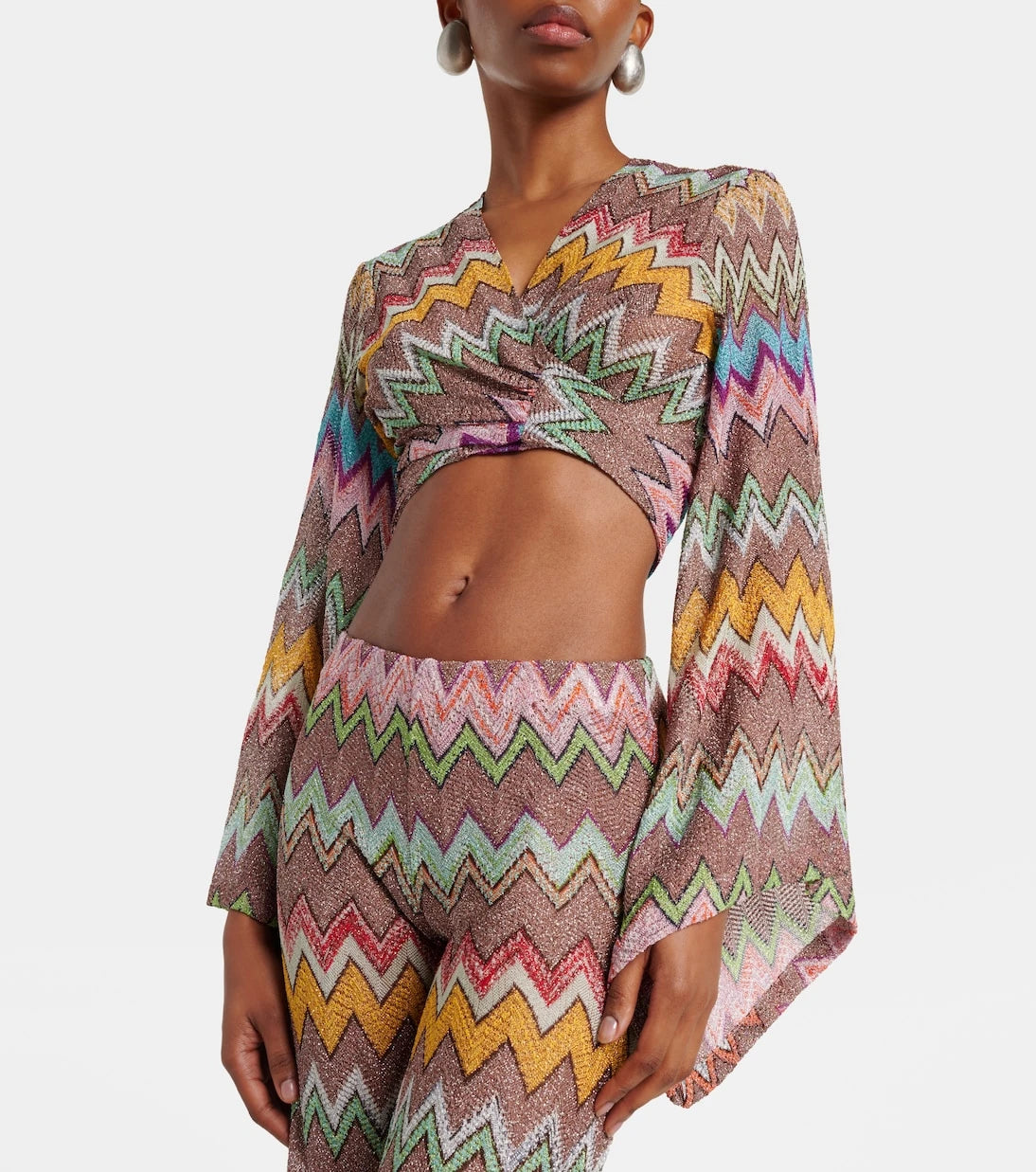 Missoni - Zigzag lamé crop top