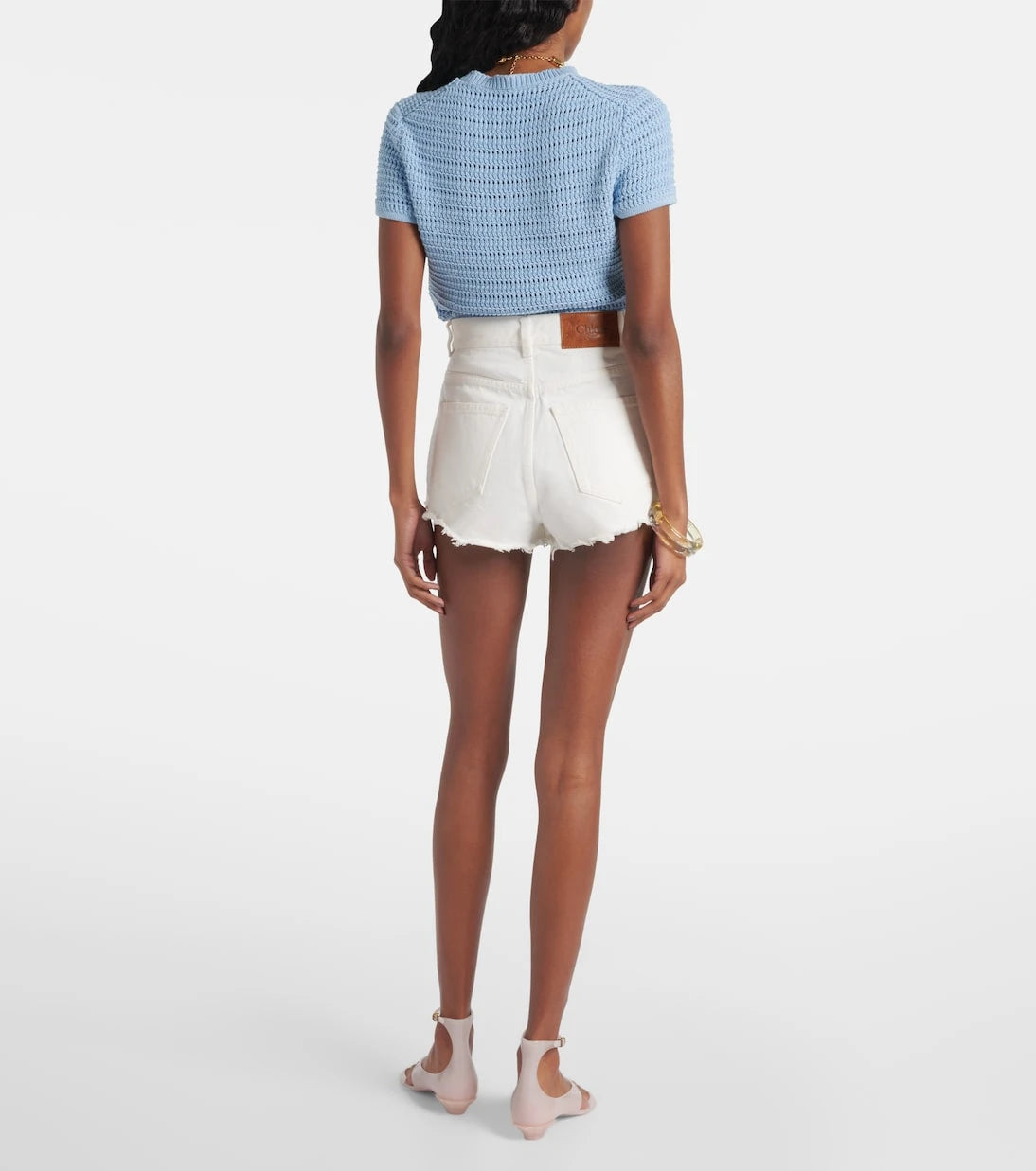 Chloé - Distressed denim shorts