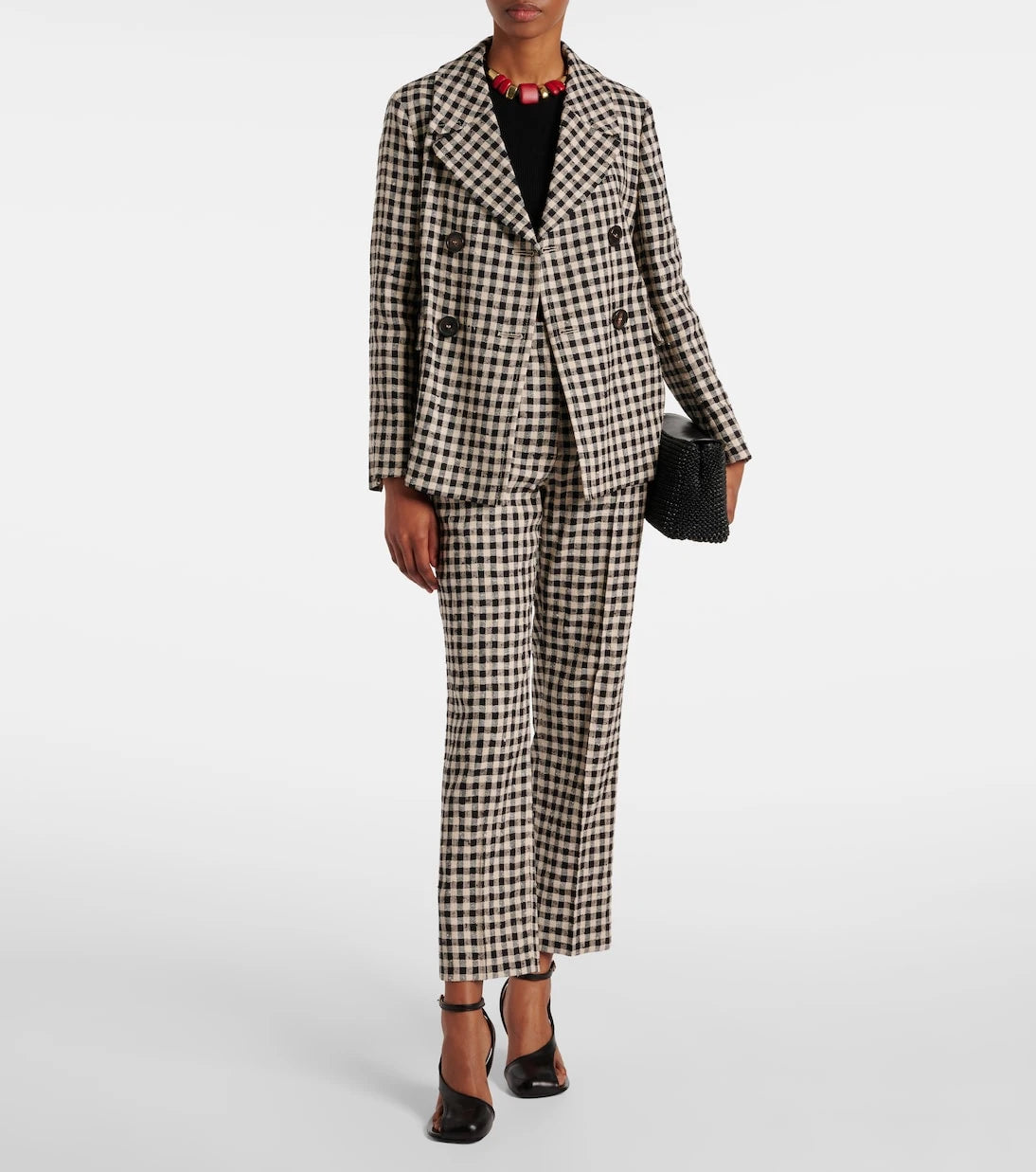 بنطلون قصير بقصة مستقيمة بنقشة مربعات ديزي من 'S Max Mara