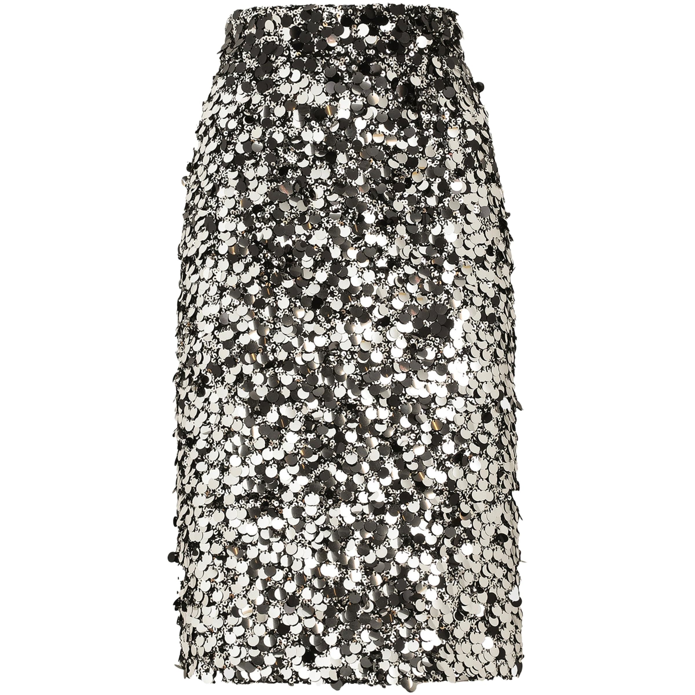 Embellished Sequin Midi Skirt