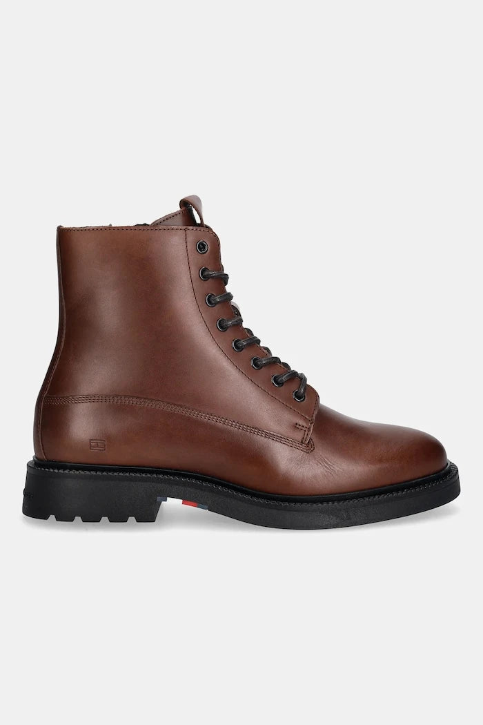 Кожени боти Tommy Hilfiger HILFIGER COMFORT LWT LTH BOOT