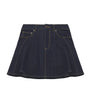 Blue Flared Denim Mini Skirt