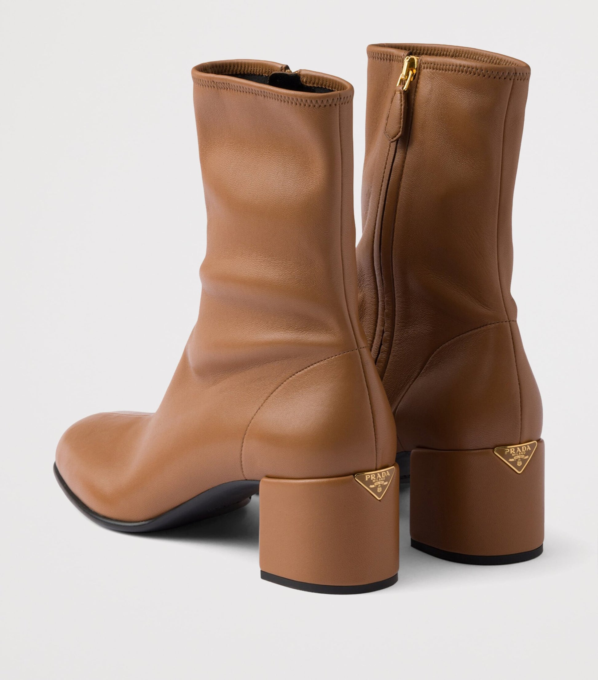 Prada Brown Stretch-Nappa Leather Booties 55