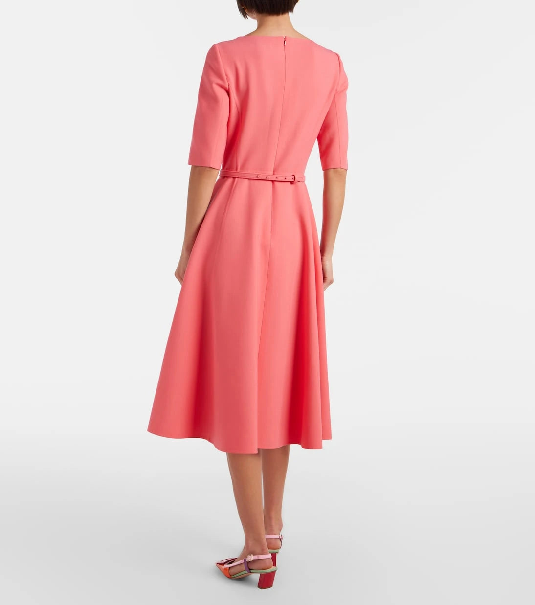 Oscar de la Renta - Belted wool-blend midi dress