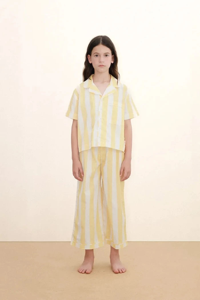 Детска памучна пижама Tinycottons YELLOW STRIPES SET