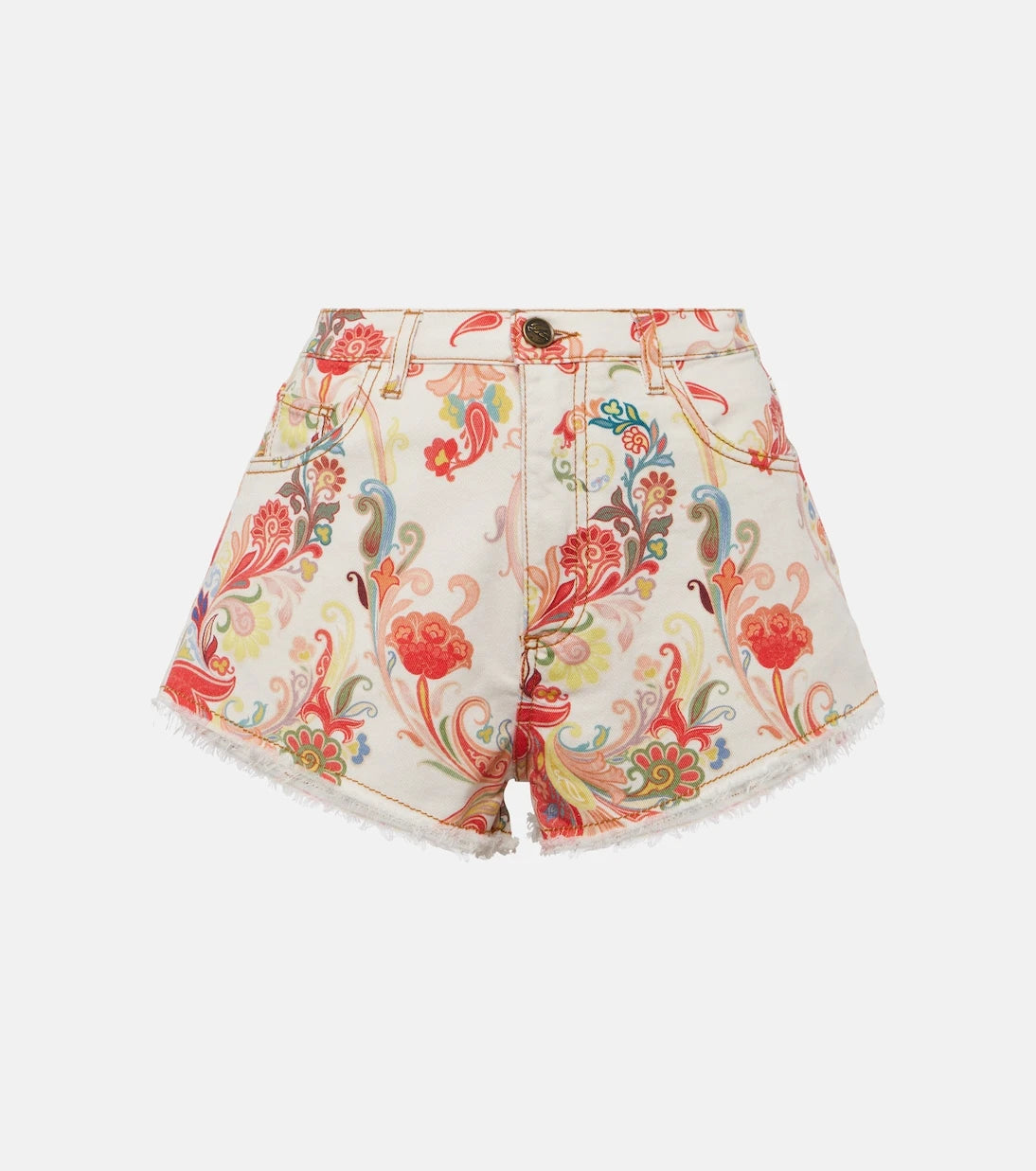 Etro - Mid-rise paisley denim shorts