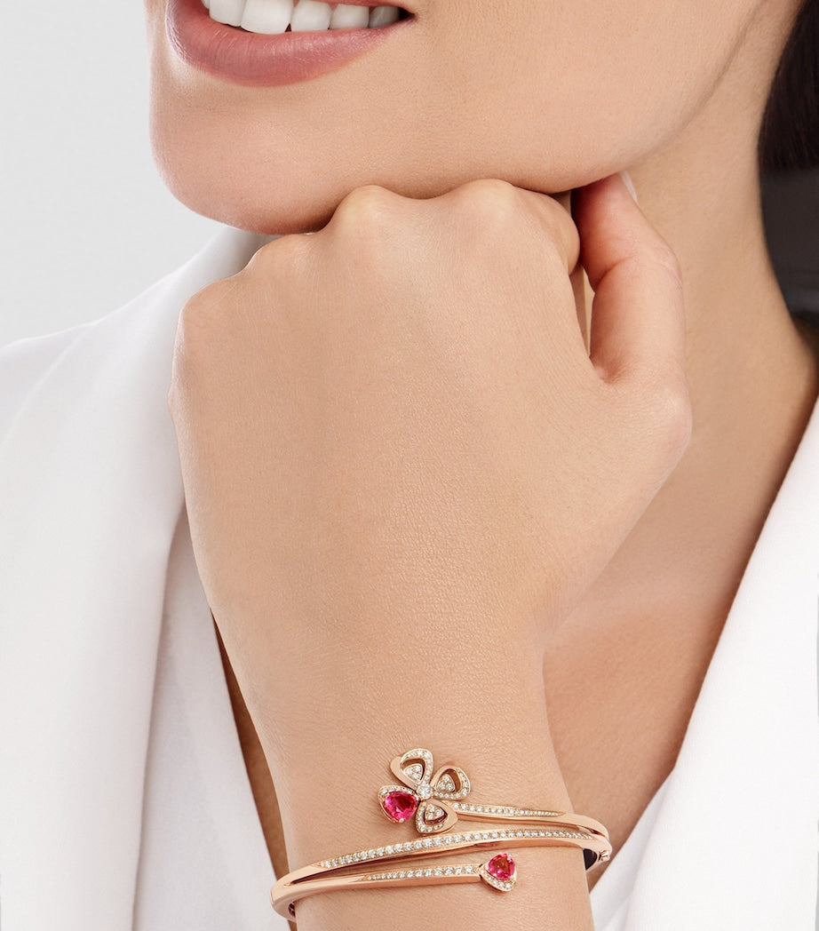 Rose Gold, Diamond and Rubellite Fiorever Bangle
