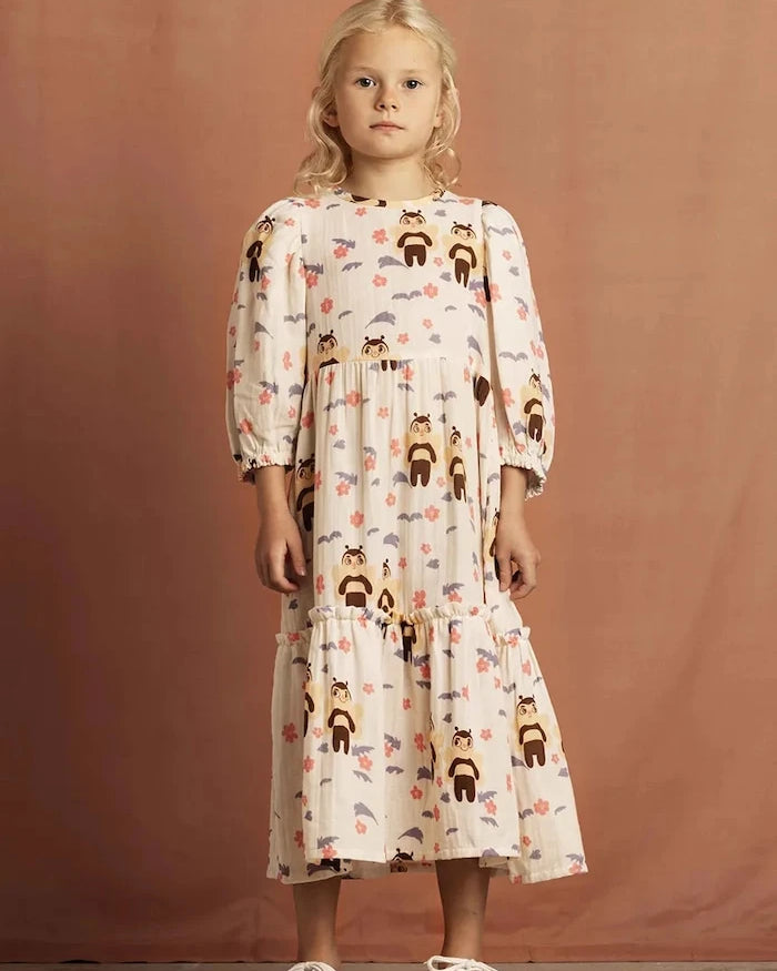 Mini Rodini Muslin bee Çocuk Pamuklu Elbise