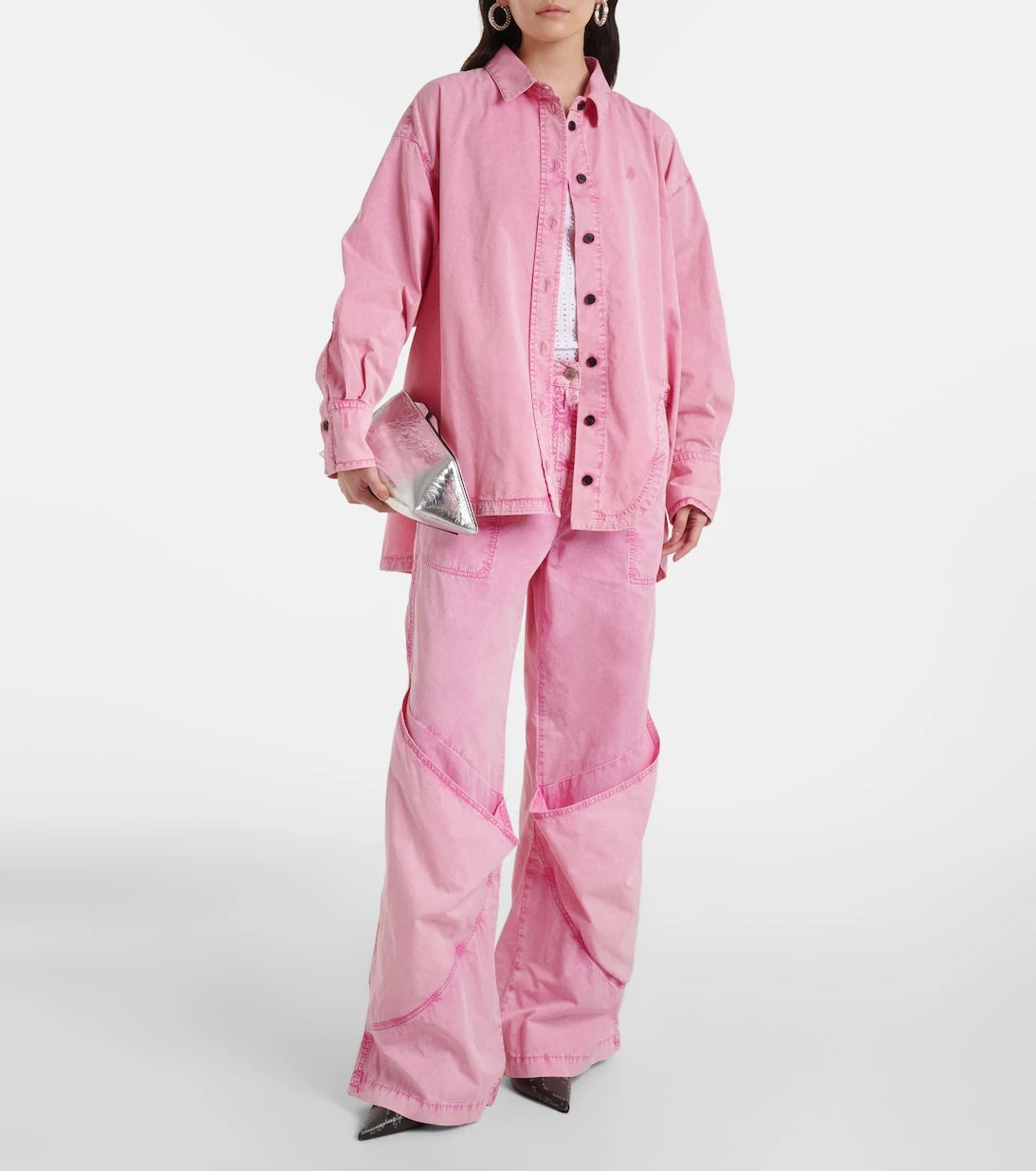 The Attico - Diana asymmetric cotton canvas overshirt