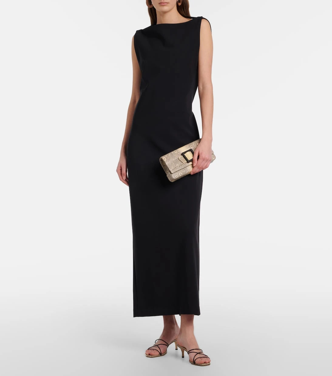 Manolo Blahnik - Maygot snake-effect leather clutch