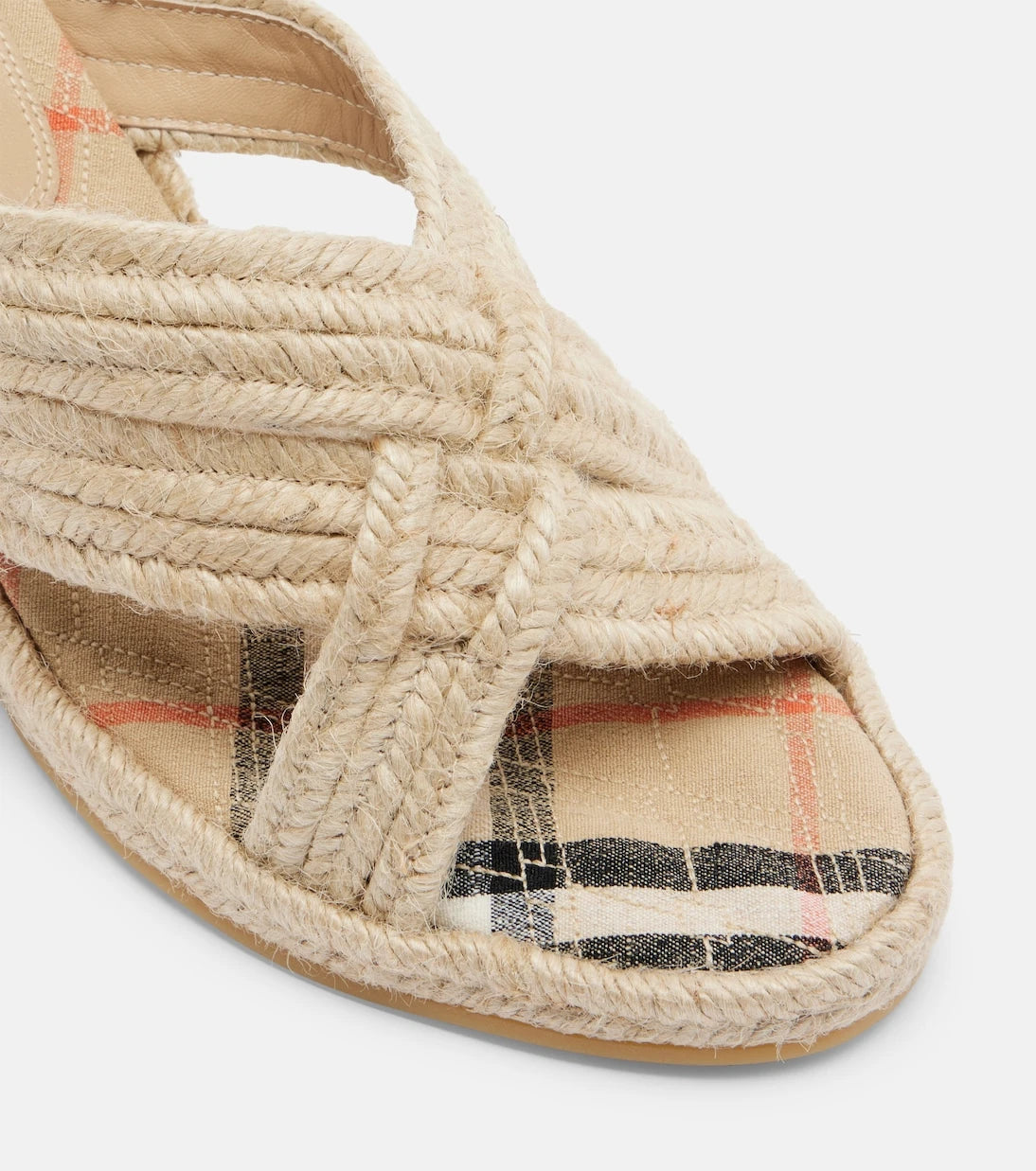 Burberry - Dokuma espadril dolgu topuklu ayakkabı