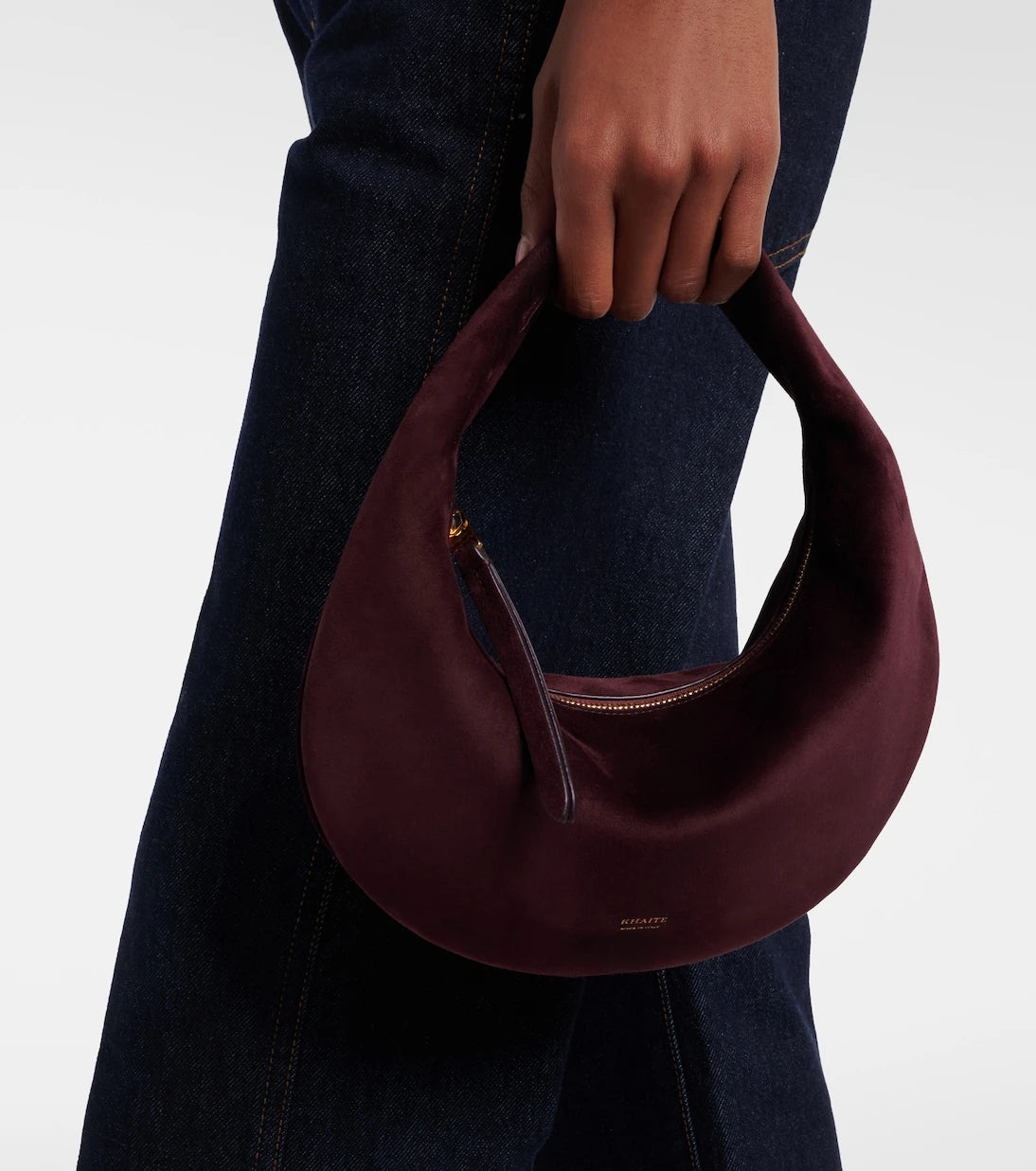 Khaite - Olivia Mini suede top-handle bag