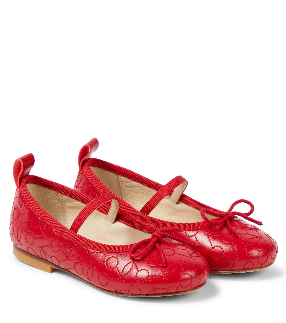 Bonpoint - Embroidered leather ballet flats
