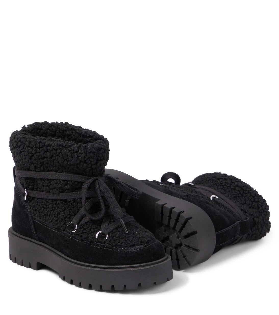 Il Gufo - Suede-trimmed faux shearling ankle boots