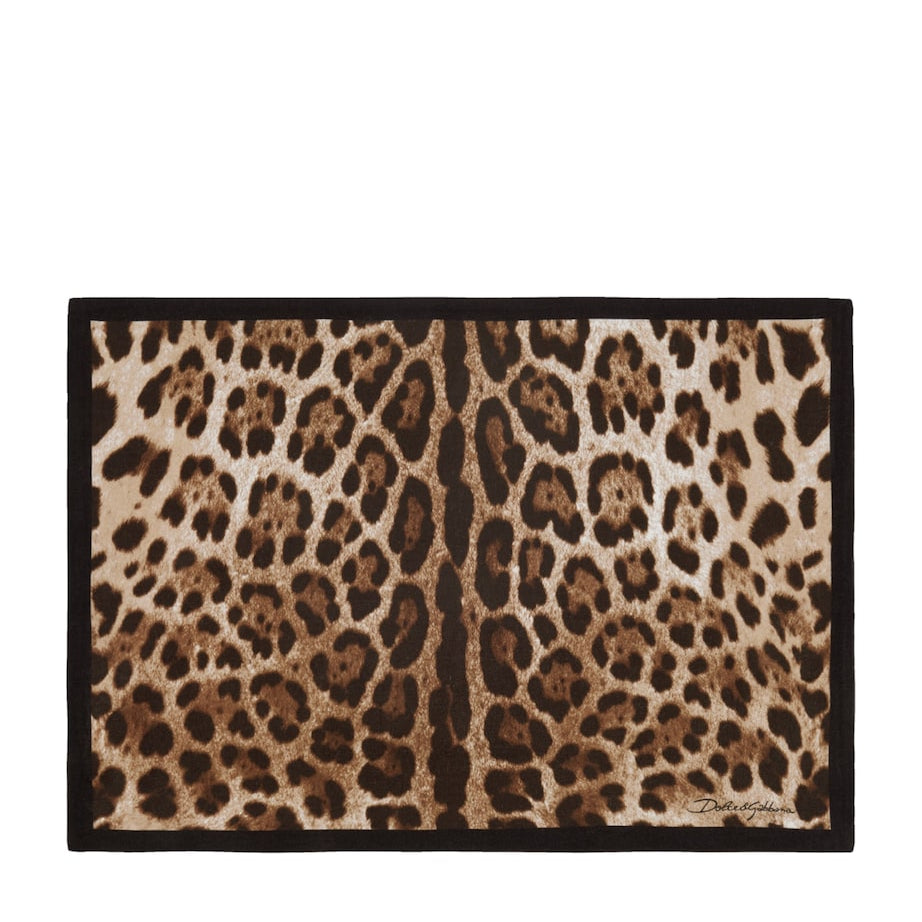 Dolce & Gabbana Casa Linen Leopardo Placemat and Napkin Set