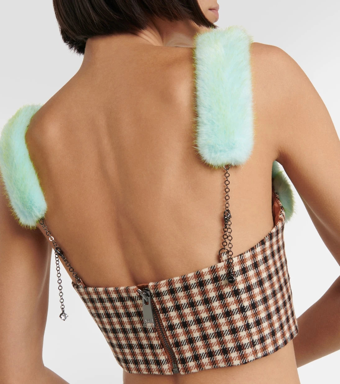 Area - Checked wool and cotton bustier