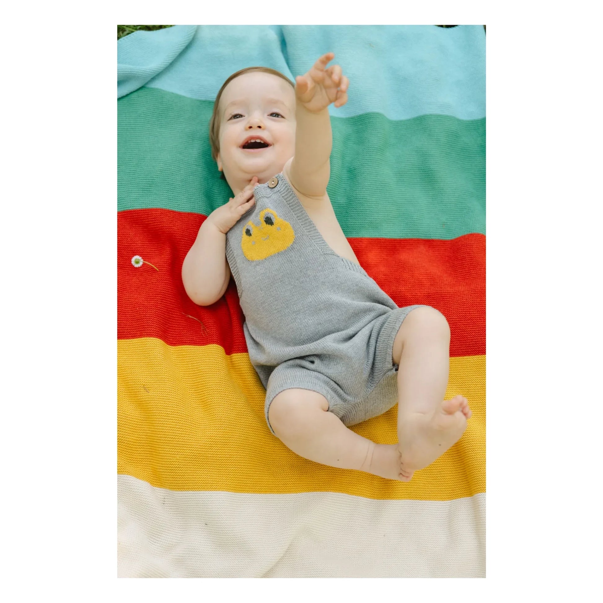 Bayiri - Rainbow Organic Cotton Blanket | Turquoise