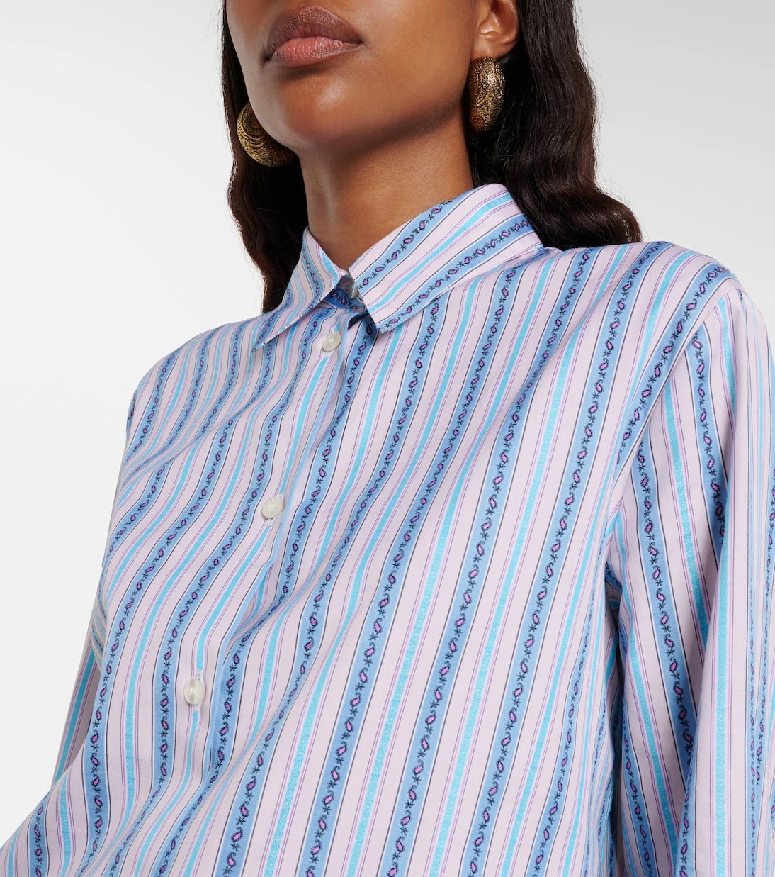Etro - Paisley striped cotton shirt